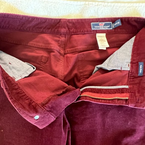 Vineyard Vines Red Corduroy Size 33 Length 32 - Picture 2 of 5